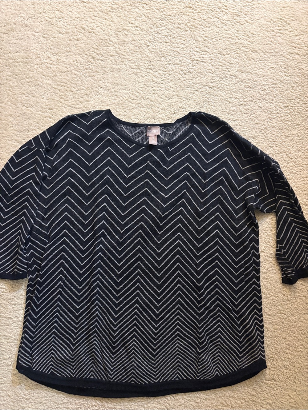 Chico's black-white sweater